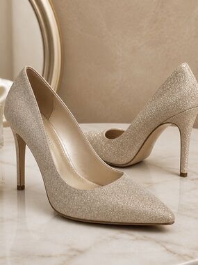 Jennifer Lopez Metallic Heel Pumps Womens Size 9 Party Event Evening Cocktail